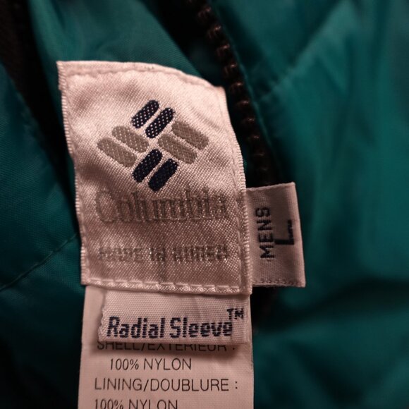 Columbia Radial Sleeve Jacket Men’s Large Teal/Black Vintage 90s Outdoor - Picture 11 of 16